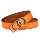 Ladies Casual Fake Leather Belt 2.3cm Pin Luxury Double Circle Belt Buckle