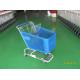 Blue 100L Plastic retail shopping carts Color Powder Coating SGS