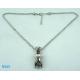 Rhinestone Fashion Men's Silver Chains Mixed Metal Necklace for Engagement