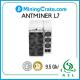 Crypto Dogecoin LTC Miner 3425W 9500MH/S 9.5Gh/S Bitmain Antminer L7