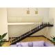 Laminated Tempered Glass Straight Flight Staircase Ss Double Beams Suppport