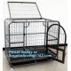 Full Size Outdoor Kennel Collapsible Portable Puppy Carrier Removable Tray Pet Crate Metal Dog Cage, stainless steel lar