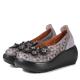 S046 Flower genuine leather hollow platform shoes round toe caps super light and comfortable soft leather women's shoes