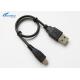 Black PVC USB Extension Cable Micro Charging Pass 2A Bare Copper Conductor
