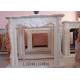 Customized Size Marble Fireplace Surround With Carved Flower Design