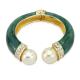 Classic Crystal Bangles Bracelets For Women Gold Color pearl Bangles Femal Opening Bangles Wedding Jewelry Accessories