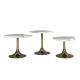 White Gold Granite Top End Table Shiny Silver Side Table Granite Top