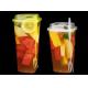 500ml 650ml and 700ml 1000ml Bubble tea milk tea cup injection Square cups with