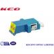 LC/UPC Duplex Shutter Fiber Optic Adapter Full Flange Single Mode MonoMode Blue Colour