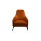 Brown Leisure Armchair Fabric Dining Armchair With Soft Padded Cushion