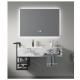 Single Sink Marble Countertop Bathroom Vanity Combo with Stainless Steel Mirror Frame