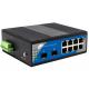 10-port Full Gigabit Industrial Unmanaged Switch with 8 RJ45 and 2 SFP Ports