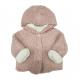 Winter Long Sleeved Baby Girl Hoodies Warm Pink 100% Polyester Outerwear Type Wool Blends