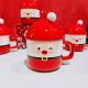 Cute Glossy Ceramic Anniversary Gift Mugs Santa Shape For Christmas Festival