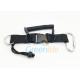 Plastic Heavy Webbing Quick Release Coil Lanyard Solid Black Swiming Tether