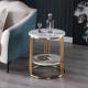 Elegant Round Stainless Steel Marble Sofa Side Table By SEDIA