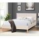 Double Size Linen Fabric Wood Upholstered Bed With LED Lights Headboard