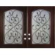 10x10 MM Wrought Iron Glass 25.4mm And Glass Entry Doors Triple Glazed