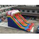 PVC Tarpaulin Rainbow Double Lane Inflatable Water Slides For Children Playground