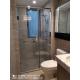 Hotel Framed Tempered Glass Shower Enclosure Stainless Steel  Straight Swinging Glass Shower Doors