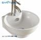 White Round AB8115 Ceramic Basin Above Counter Basin Ultra Thin Edge Bathroom Art Basin