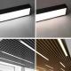 Bedroom LED Linear Hanging Light Linear Pendant Lighting Black Indoor Decor 3000K 5000K 35W