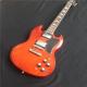 New arrival orange SG electric guitar with silvery accessories from China supplier