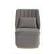 95cm Height Leisure Velvet Fabric Gray Armchair For Cafe