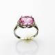 Women Jewelry 925 Silver 9mmx11mm Oval Pink Cubic Zircon Ring(R128)