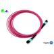 MPO Trunk Cable OM4 24F 3.0mm 50 / 125μm MPO Female MPO Patch Cable LSZH Violet Senko