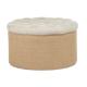 The foot stool  furniture whit  linen fabric  indian ottoman pouf wholesale