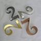 Solid Gold Stainless Steel 3D Letter Sign Brushed Polished Finish