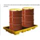 Detachable plastic 4 drum oil spill pallet, 1300*660*150 mm 2 drum spill containment pallet, Nestable 2 drum spill conta