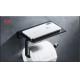 Wall Mounted Zinc Toilet Paper Holder Tissue Holder Roll Paper Holder black color With Mobile Phone Shelf