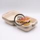 Biodegradable 3 Compartment Sugarcane sugarcane lunch box with Clear Lid  Paper Pulp Tableware
