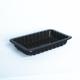 220 X 140 X 35MM PP Disposable Plastic Blister Tray Rectangle Black Plastic Meat Trays