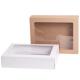 bespoke facial mask flat color paper box with window kraft cosmetics box
