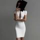 Fashion Package Hip Dress Chest Hollow Slim Fit White Skin Tight Dress Sexy
