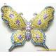 Wholesale fantastic multi-color CZ Butterfly Brooch by brass & Genuine white rhodium