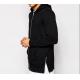 High quality american size black cotton french terry fashion long side zipper sweater for men