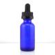 Blue Glass 1 Oz Boston Round Bottles 30ml For Skin Care Products