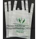 Supermarket Bio-Degradable Compostable T Shirt Bags Thank You Tote Perfect For Business. Best Bulk, Heavy Duty