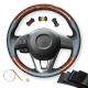 Interior Wooden Leather Steering Wheel Cover for Mazda 2 3 Axela 6 Atenza CX-3 CX3 CX-5 CX5 2013 2014 2015 2016 2017