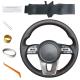Kia Optima K5 2011-2019 Hand Stitched Personalized Black Leather Steering Wheel Cover