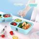 Microwave Safe 3 Compartment Collapsible Silicone Bento Box With Fork