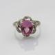 Women Jewelry Pink Cubic Zirconia 925 Silver Ring (R232)