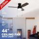 Home 44 Inch Ceiling Fan with Light and Pull Chain Switch 45W AC Motor