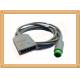 Green 12 Pin ECG Trunk Cable 5 Leads Flexible With UL And Rohs Standard