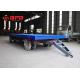 Forklift Towing Flatbed Steel Coil Trailers On Cement Floor