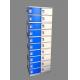 10 Tier Beige / Yellow Charging Station Lockers 2 Layer Cell Phone Charging Lockers